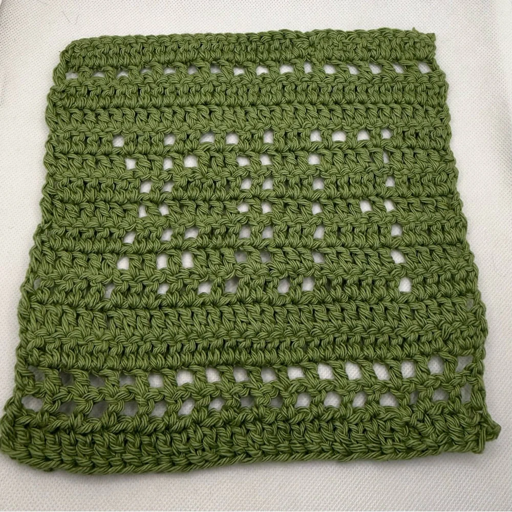 Handmade Crochet 100% cotton F*CK Dishcloths Set of 2 Sage Green Cotton